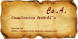 Csaplovics András névjegykártya